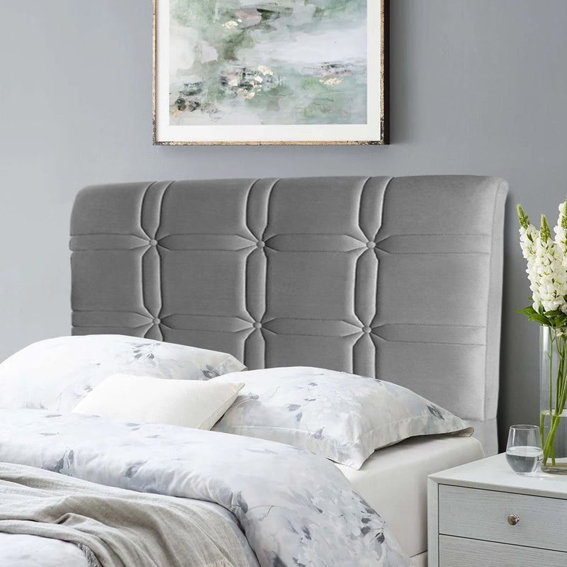 Cabeceira Cama Box Solteiro 98cm Suede Velut Cinza
