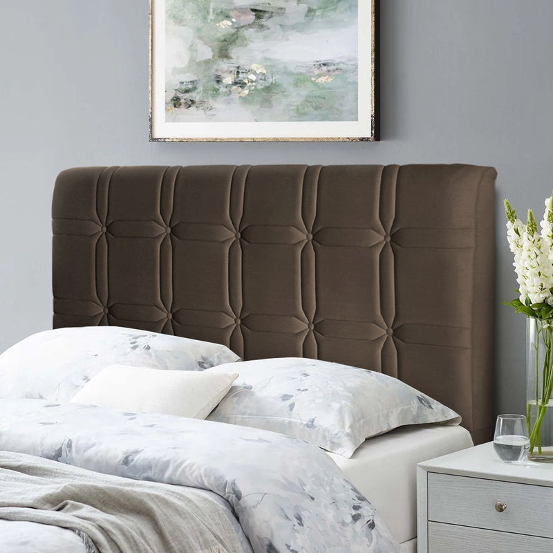 Cabeceira Cama Box Casal 140cm Suede Velut Marrom