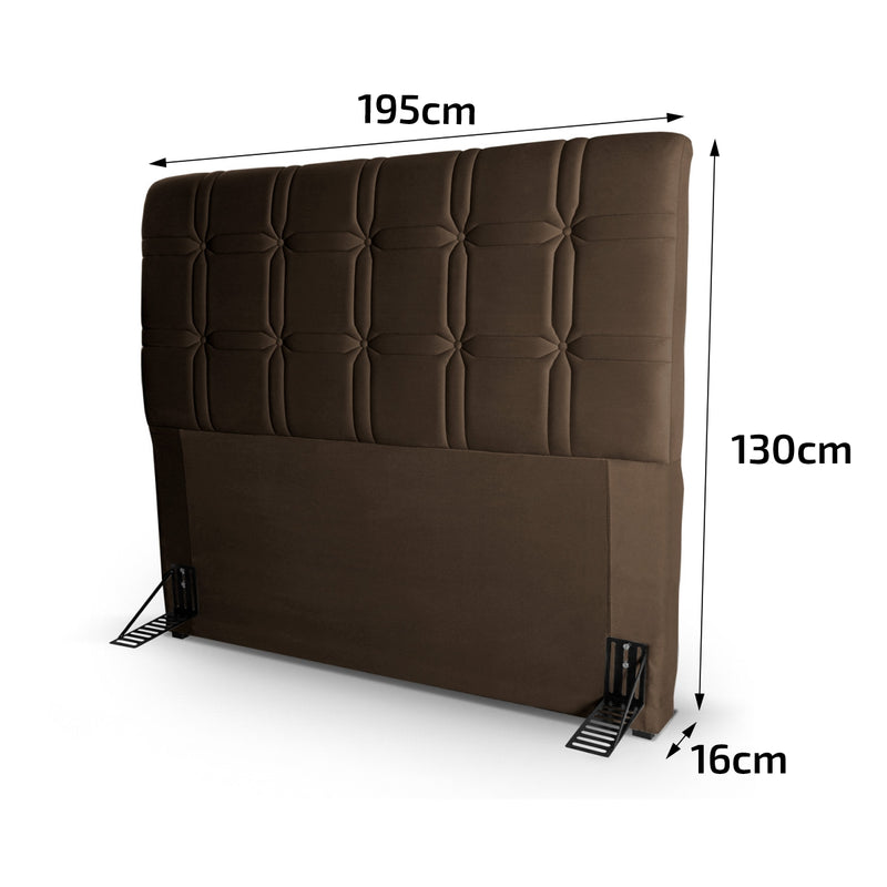 Cabeceira Cama Box King 195cm Suede Velut Marrom