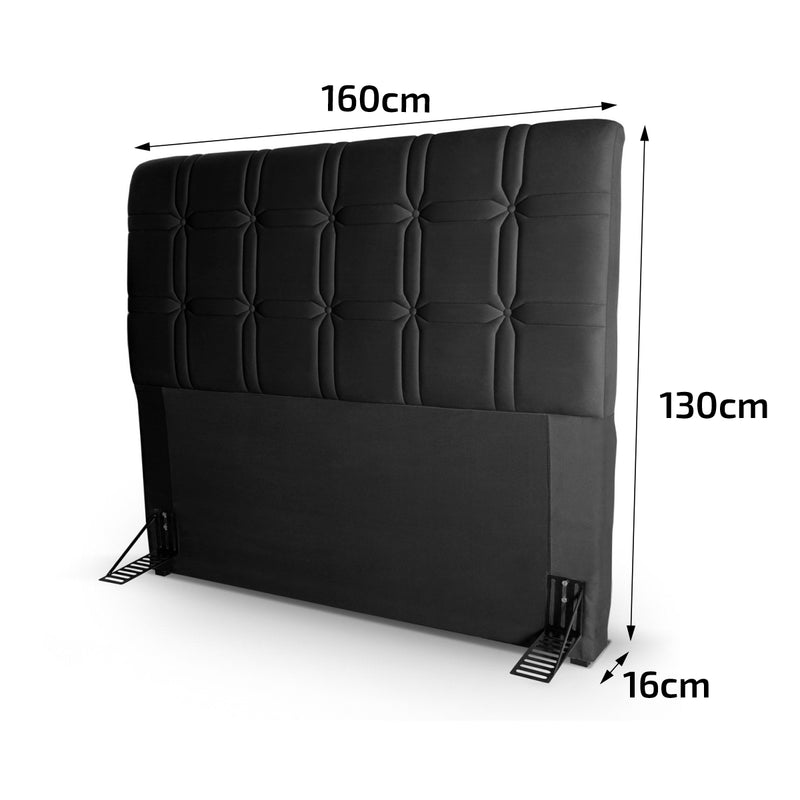 Cabeceira Polo Cama Box Queen 160cm Suede Velut Preto