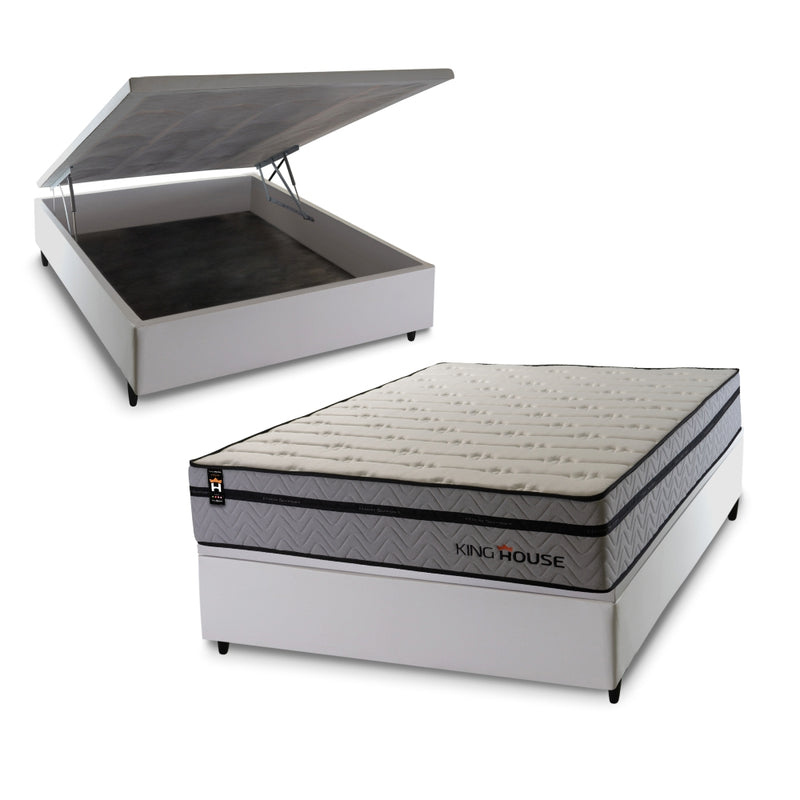 Cama Box Baú Preston 138x188 c/ Molas Ensacadas King House