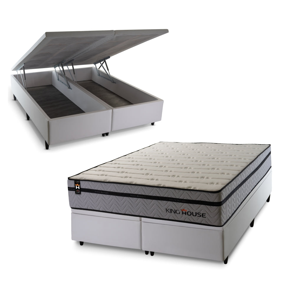 Cama Box Baú Preston c/ Molas Ensacadas 193x203 King House