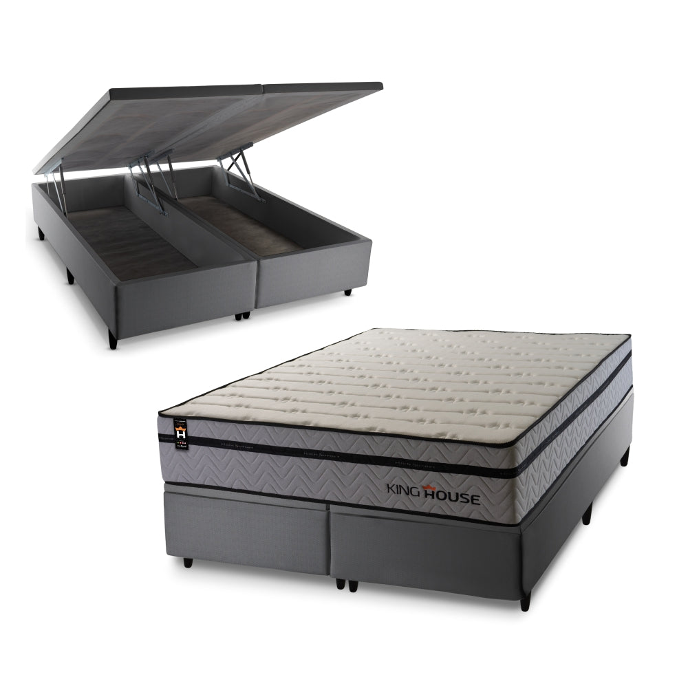Cama Box Baú Preston c/ Molas Ensacadas 193x203 King House