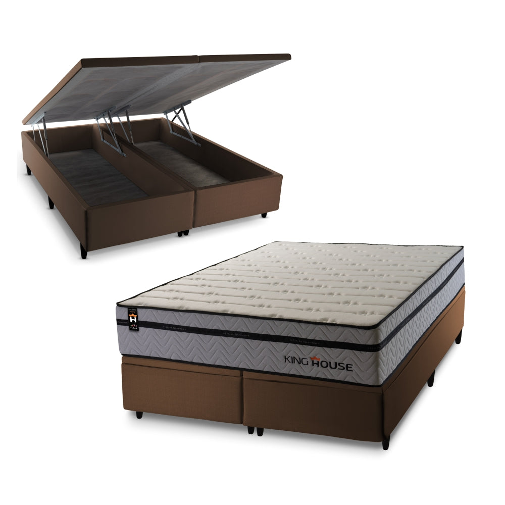 Cama Box Baú Preston c/ Molas Ensacadas 193x203 King House
