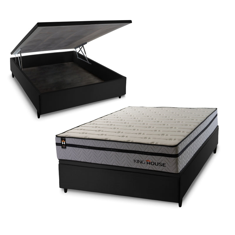 Cama Box Baú Preston 138x188 c/ Molas Ensacadas King House