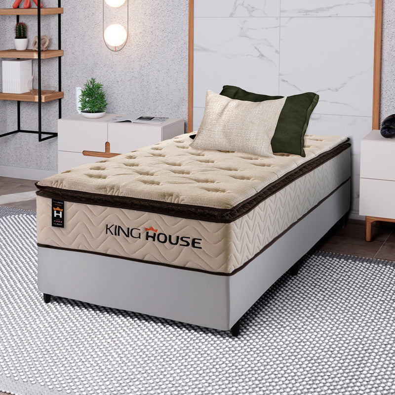 Cama Box Molas Ensacadas Quartzo Solteirão 96x203 King House