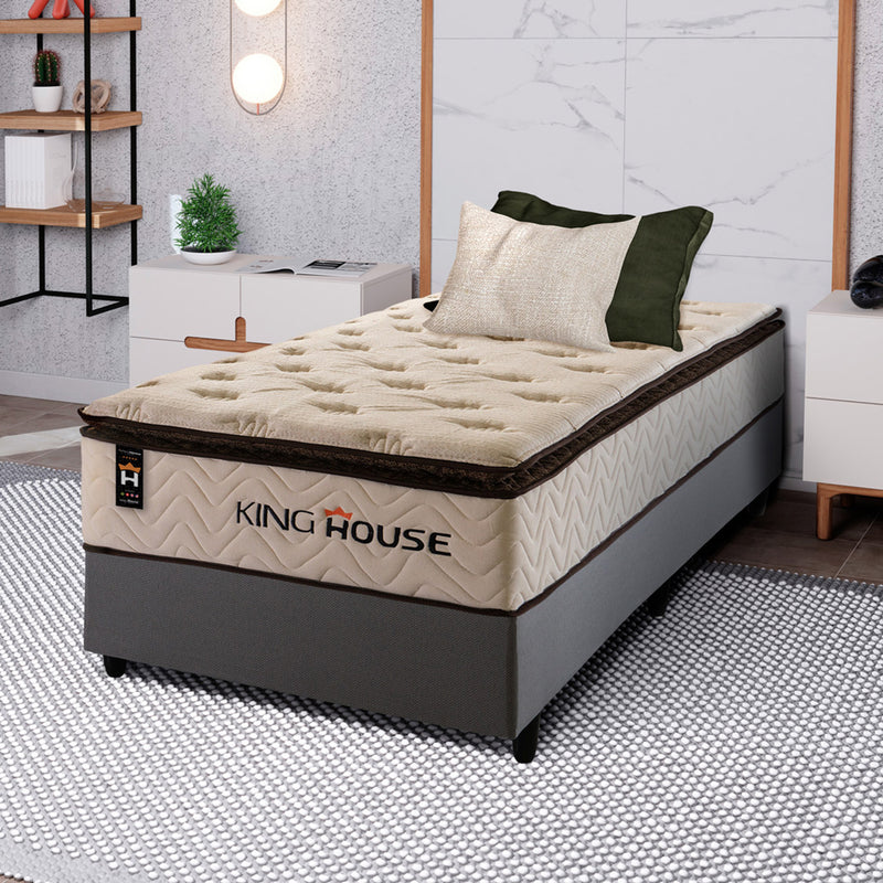 Cama Box Molas Ensacadas Quartzo Solteirão 96x203 King House