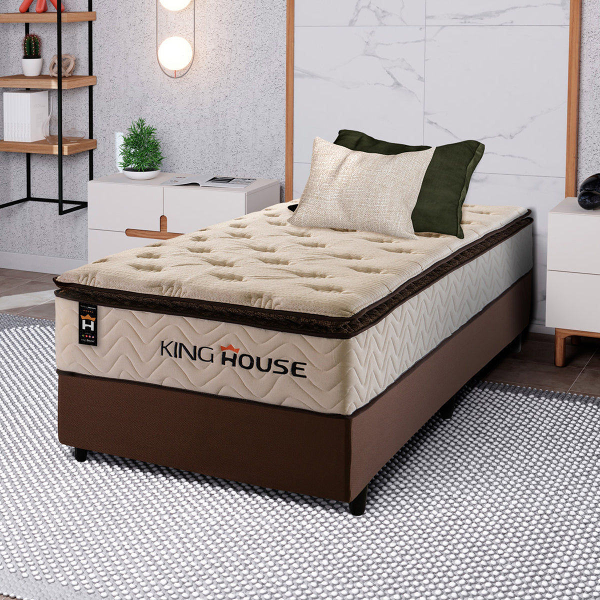 Cama Box Molas Ensacadas Quartzo Solteirão 96x203 King House
