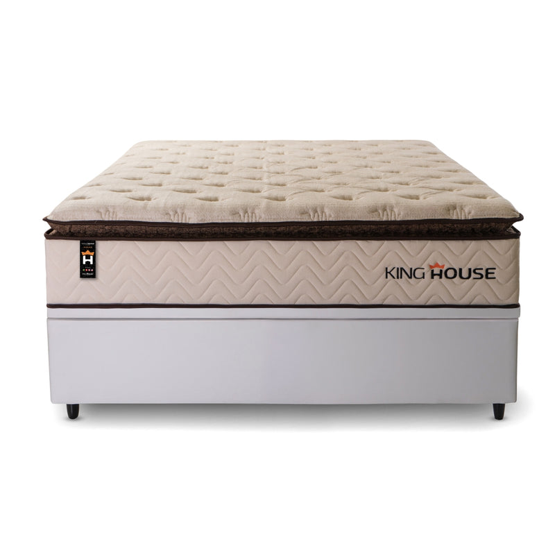 Cama Box Baú Quartzo 138x188 c/ Molas Ensacadas King House