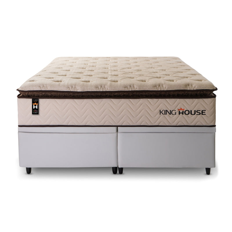 Cama Box Baú Quartzo c/ Molas Ensacadas 193x203 King House