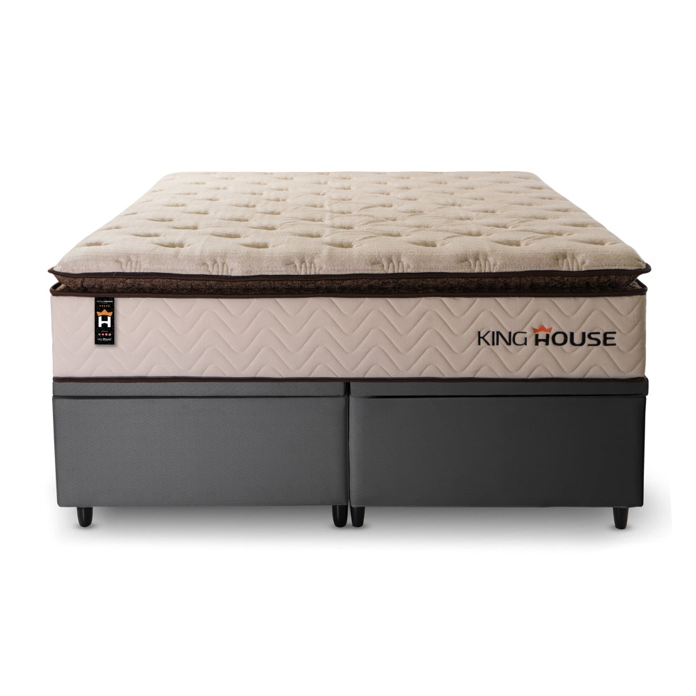 Cama Box Baú Quartzo c/ Molas Ensacadas 158x198 King House