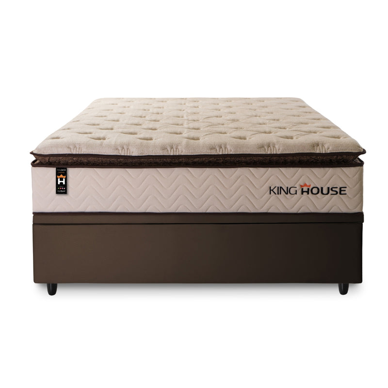 Cama Box Baú Quartzo 138x188 c/ Molas Ensacadas King House