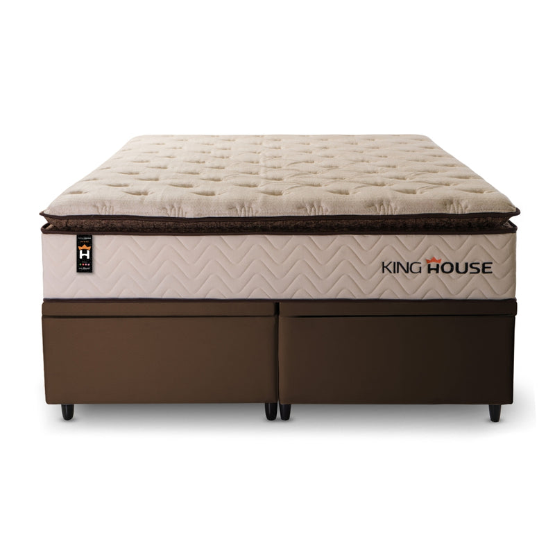 Cama Box Baú Quartzo c/ Molas Ensacadas 193x203 King House