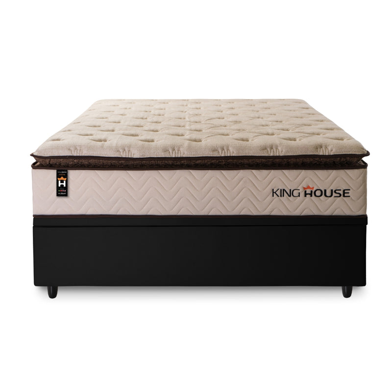 Cama Box Baú Quartzo 138x188 c/ Molas Ensacadas King House
