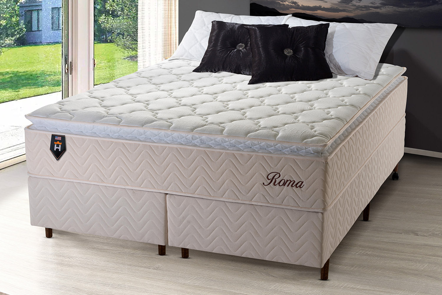 Cama Box Size Roma Molas Ensacadas King 193x203 King House