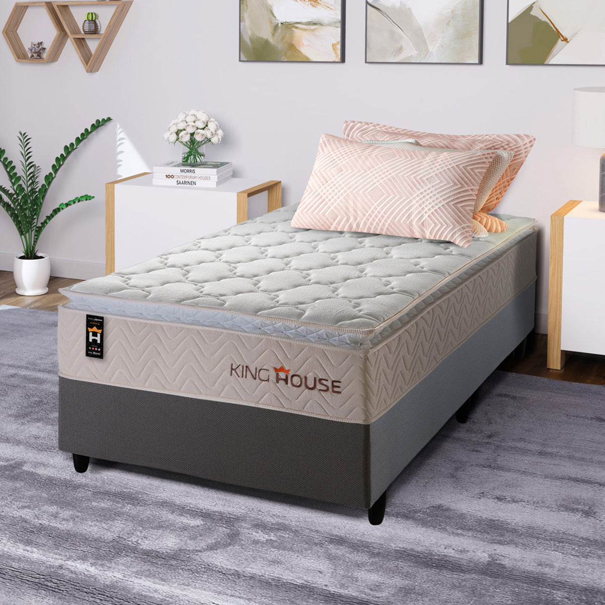 Cama Box Molas Ensacadas Roma Solteirão 96x203 King House