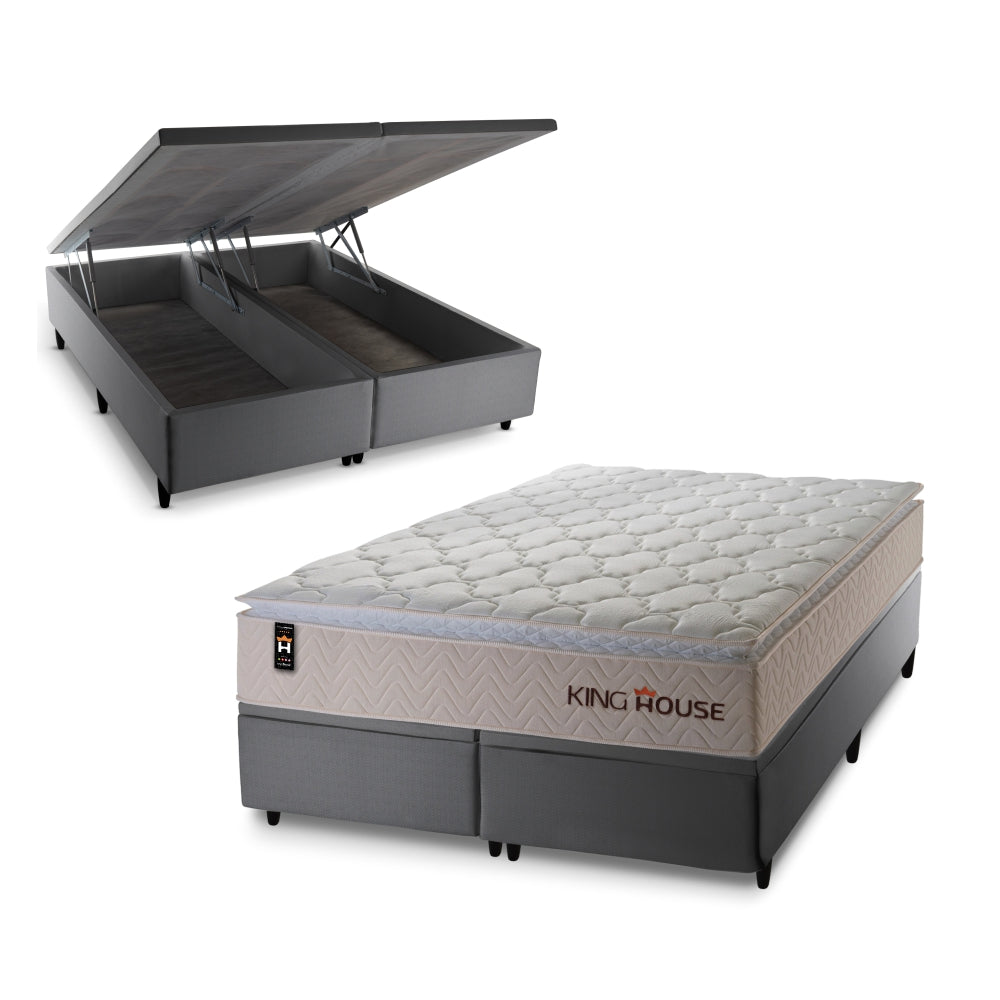 Cama Box Baú Roma c/ Molas Ensacadas 193x203 King House