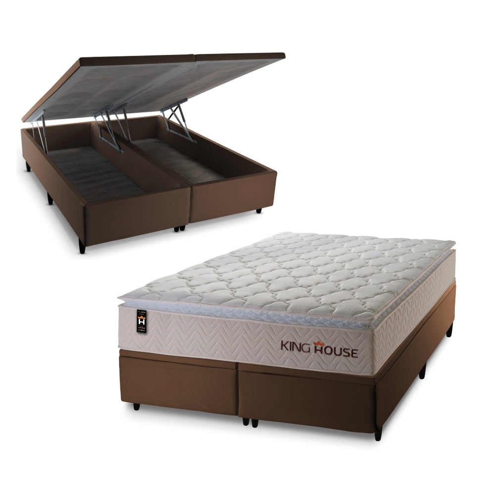 Cama Box Baú Roma c/ Molas Ensacadas 193x203 King House