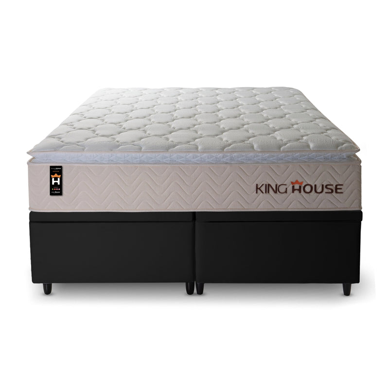 Cama Box Baú Roma c/ Molas Ensacadas 158x198 Bege King House