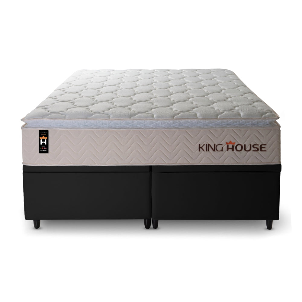 Cama Box Baú Roma c/ Molas Ensacadas 193x203 Bege King House