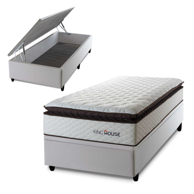 Cama Box Baú San Diego 88x188 Branco Espuma D33 King House