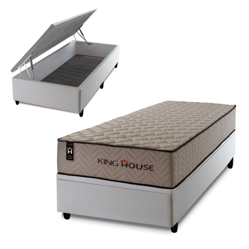 Cama Box Baú San Diego 88x188 Branco Espuma D33 King House