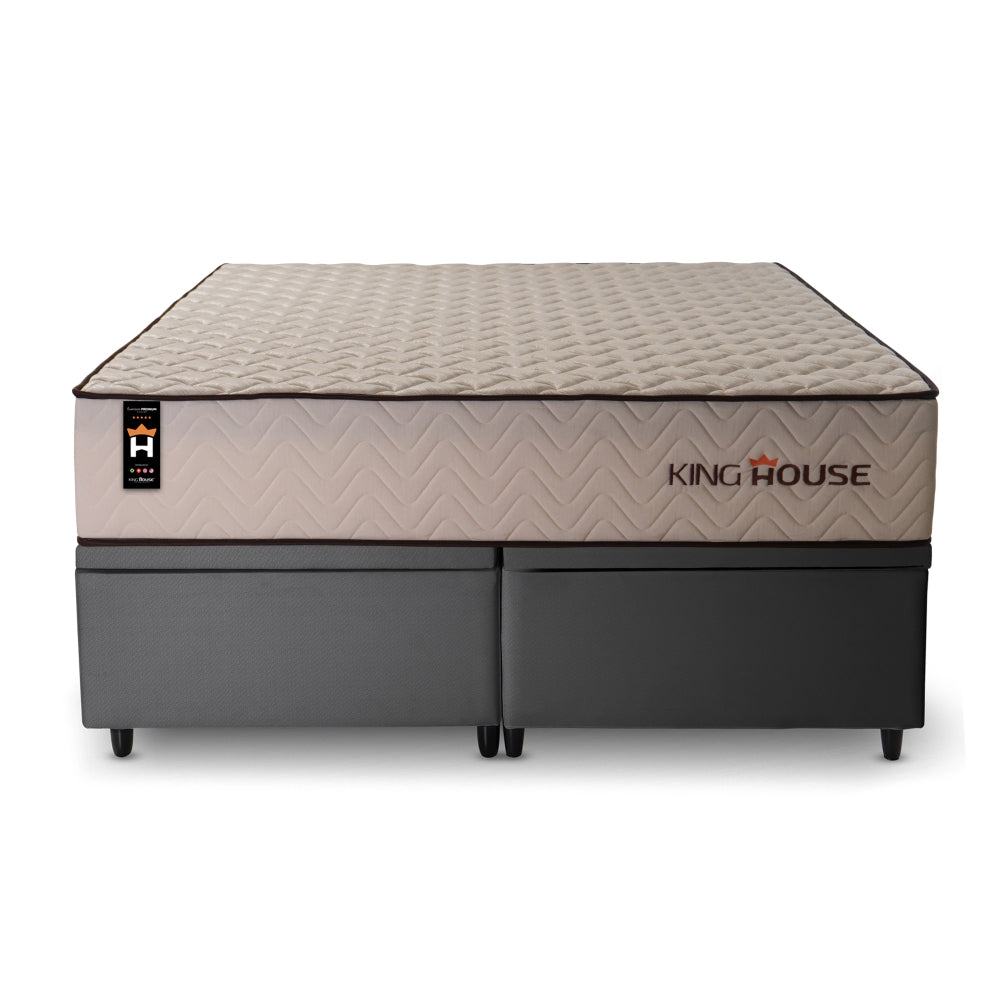 Cama Box Baú San Diego Espuma D33 193x203 Bege King House