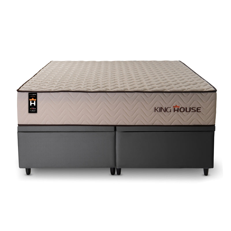 Cama Box Baú San Diego Espuma D33 193x203 Bege King House