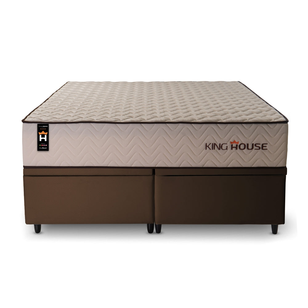 Cama Box Baú San Diego Espuma D33 193x203 Marrom King House