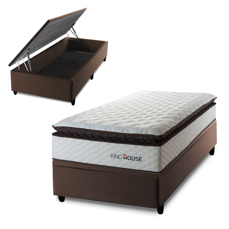 Cama Box Baú San Diego 88x188 Branco Espuma D33 King House