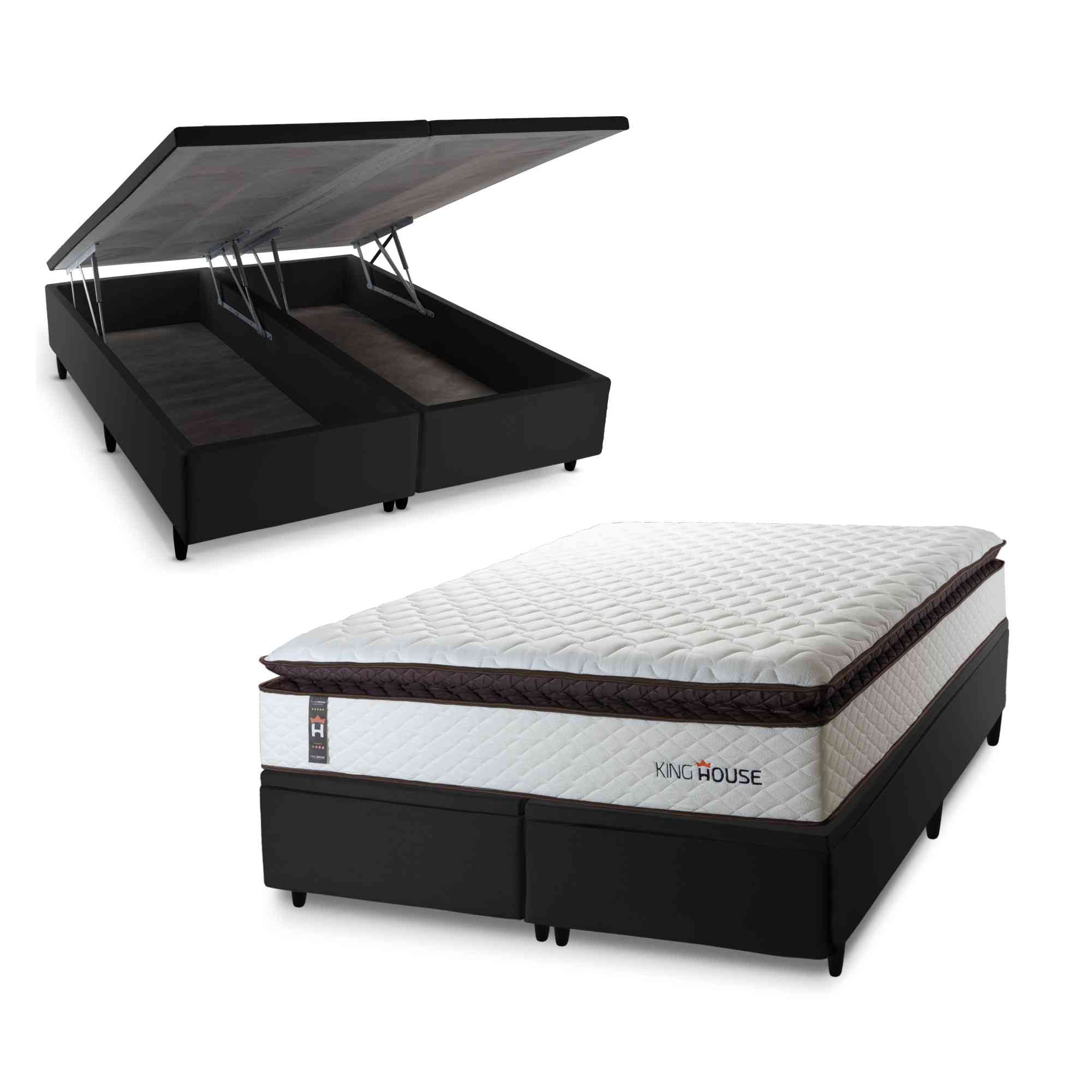 Cama Box Baú San Diego Espuma D33 193x203 Branco King House