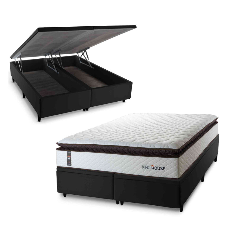 Cama Box Baú San Diego Espuma D33 193x203 Branco King House
