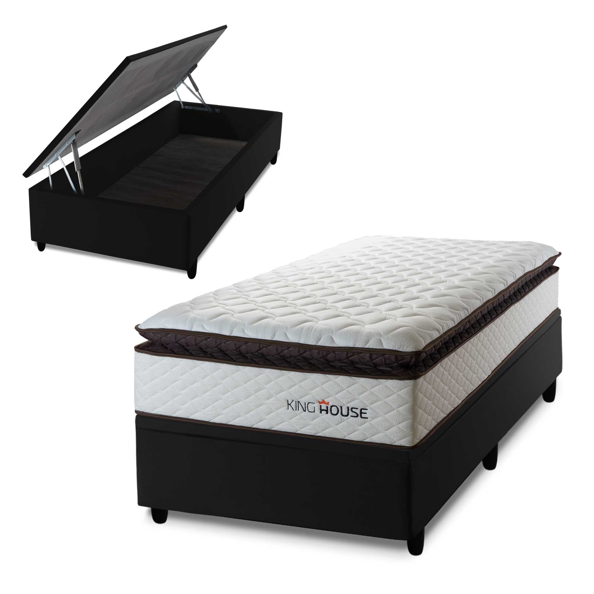 Cama Box Baú San Diego 96x203 Branco Espuma D33 King House