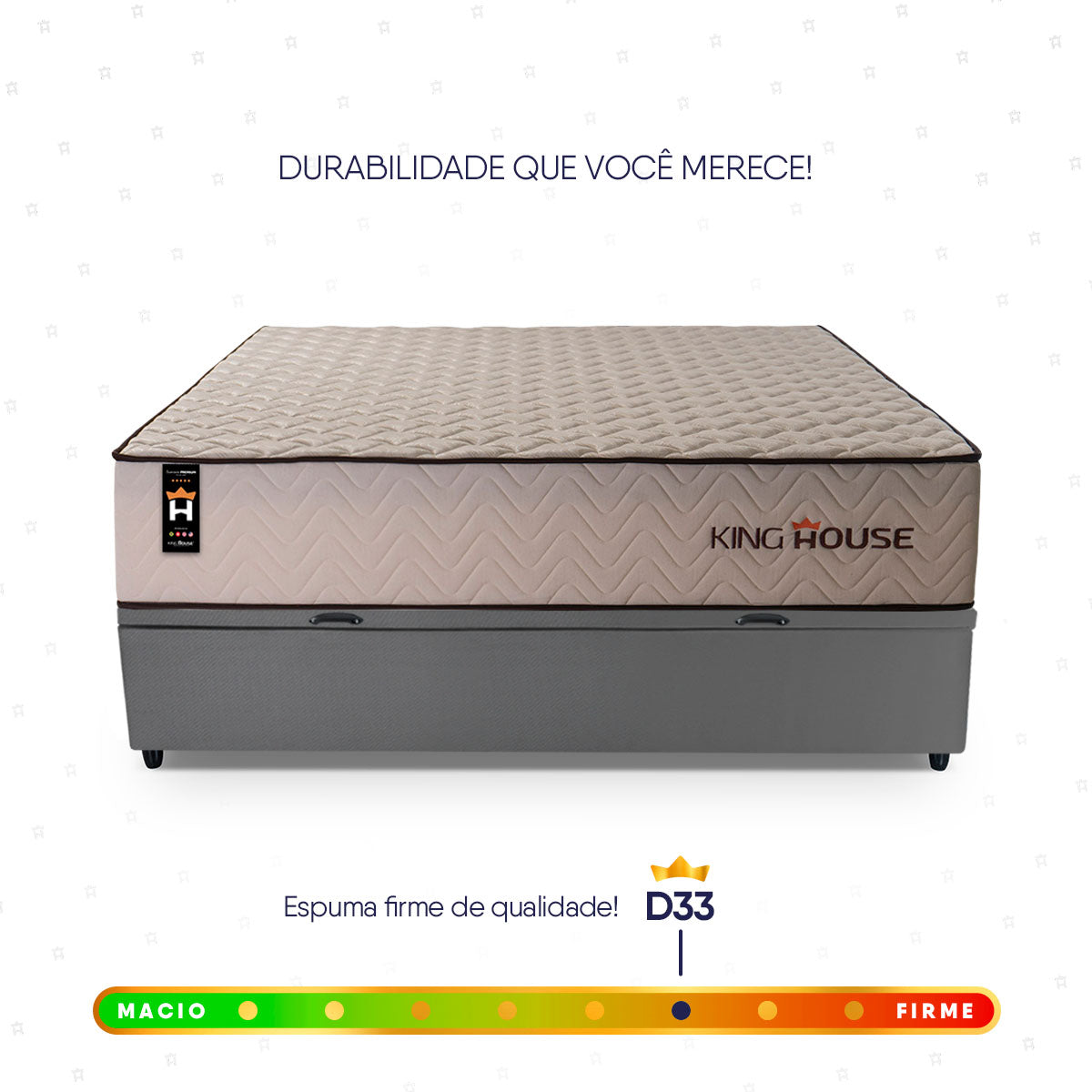 Cama Box Baú San Diego 138x188 Bege e Cinza