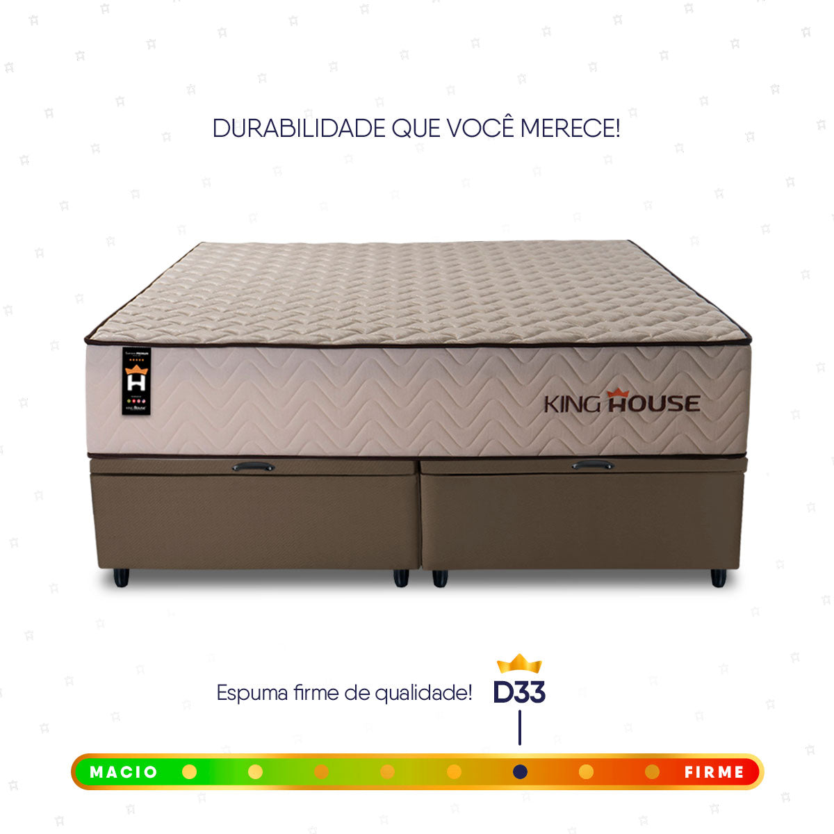 Cama Box Baú San Diego 158x198 Bege e Marrom