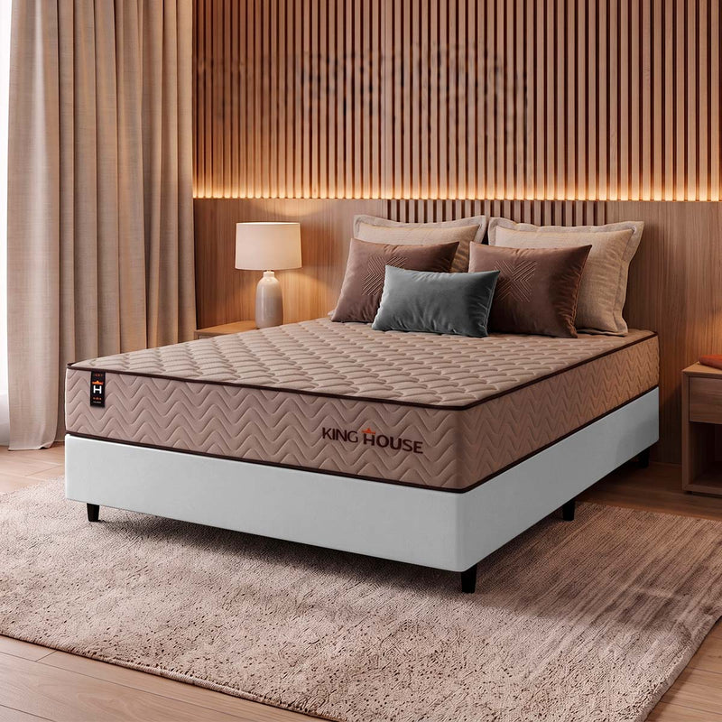 Cama Box Espuma San Diego Casal 138x188 Bege