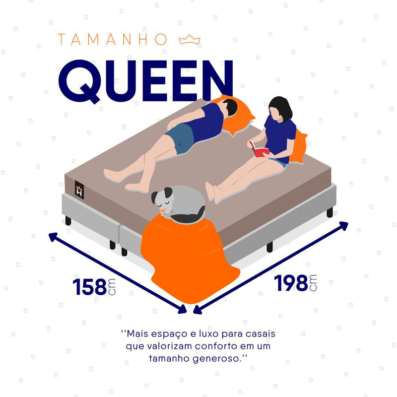 Cama Box San Diego Espuma Queen 158x198 Bege