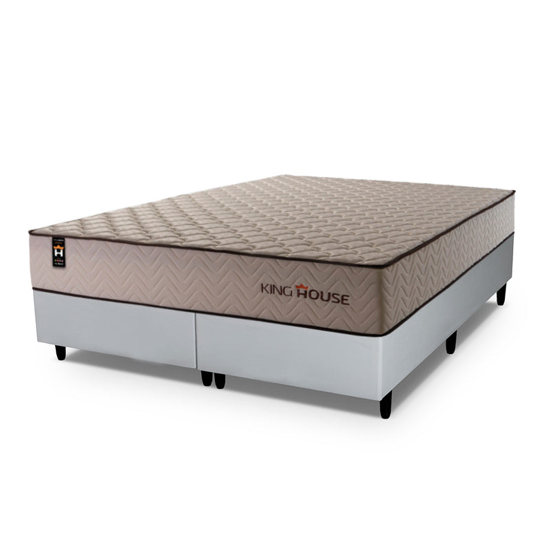Cama Box San Diego Espuma Queen 158x198 Bege