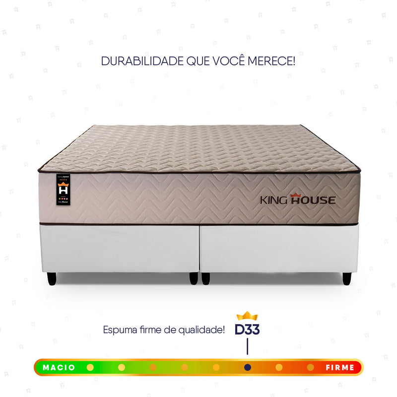 Cama Box San Diego Espuma King 193x203 Bege
