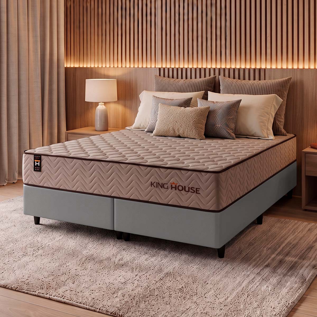 Cama Box San Diego Espuma Queen 158x198 Cinza Espuma D33