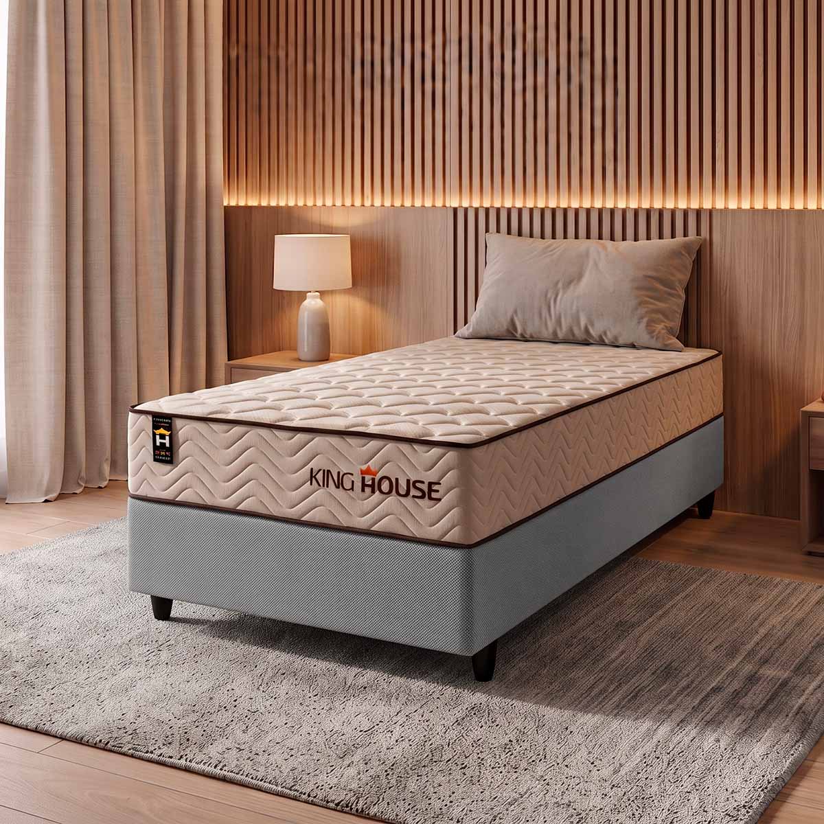 Cama Box Espuma San Diego Solteiro 88x188 Cinza Espuma D33