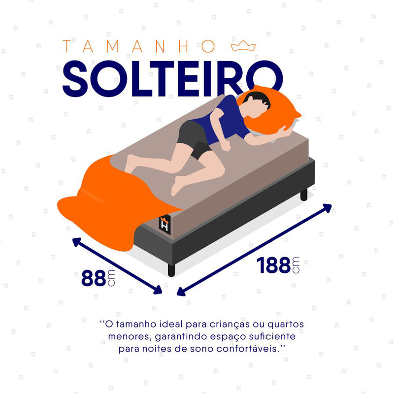 Cama Box Espuma San Diego Solteiro 88x188 Cinza Espuma D33