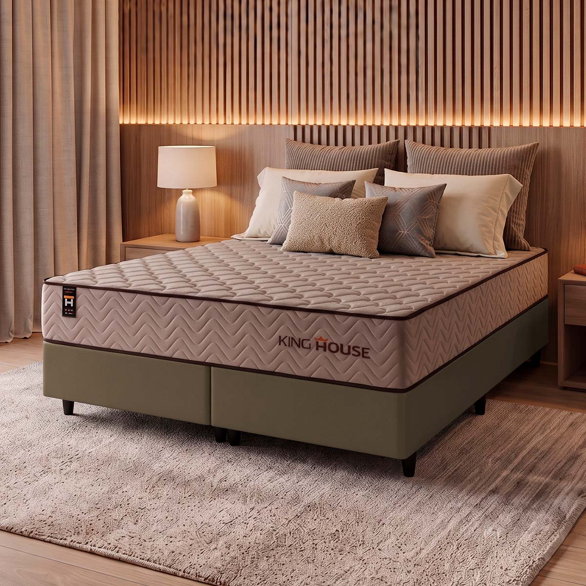 Cama Box San Diego Espuma Queen 158x198 Marrom Espuma D33