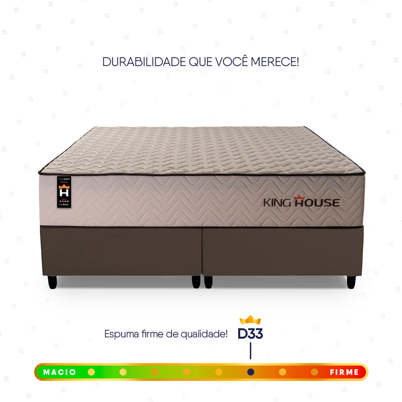 Cama Box San Diego Espuma Queen 158x198 Marrom Espuma D33