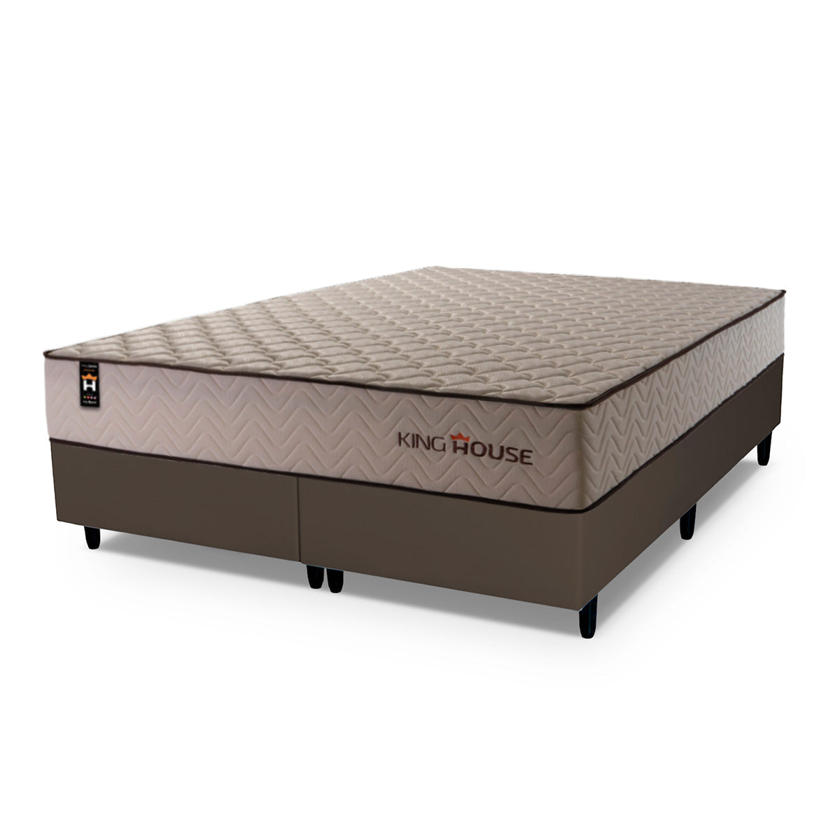 Cama Box San Diego Espuma Queen 158x198 Marrom Espuma D33