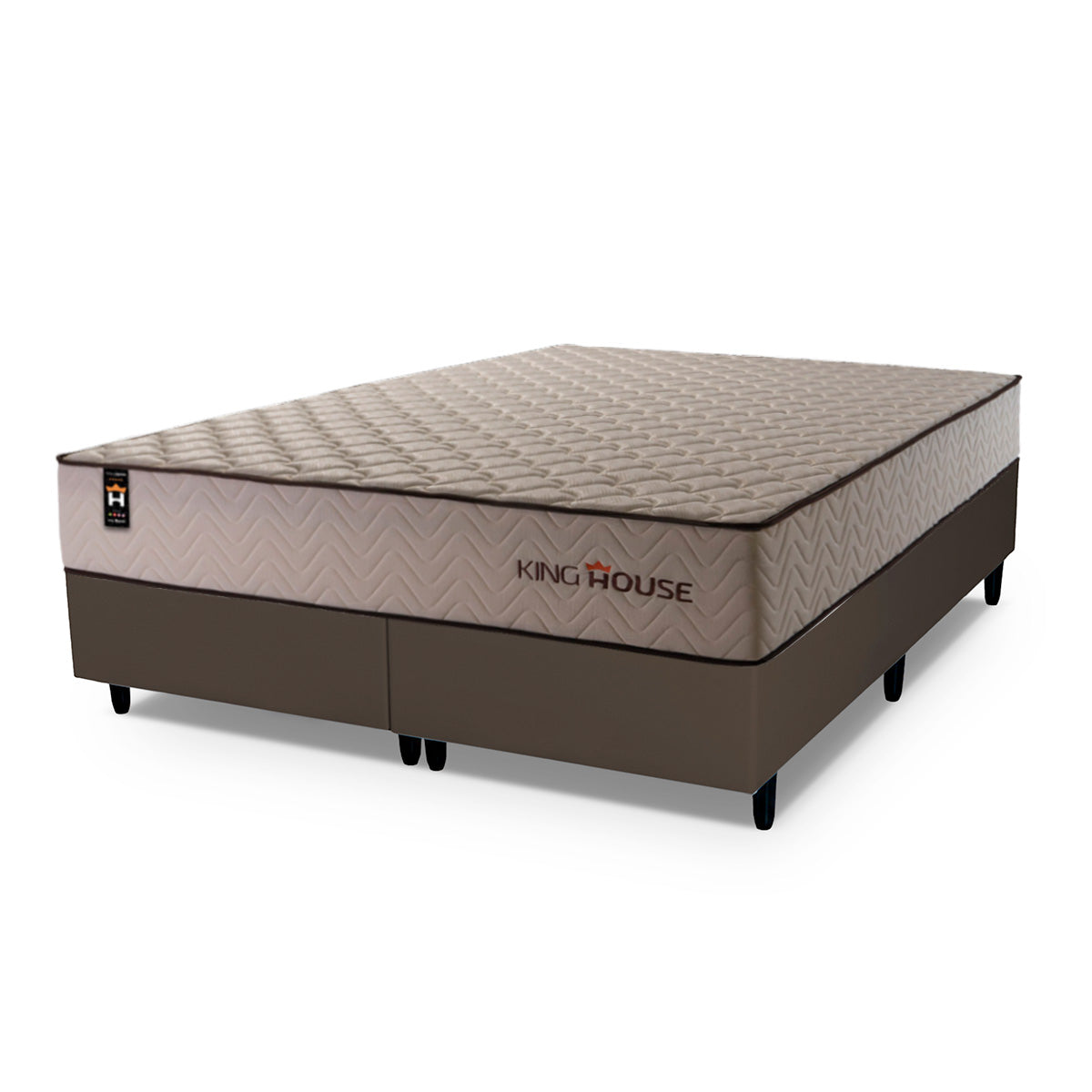Cama Box San Diego Espuma King 193x203 Marrom Espuma D33