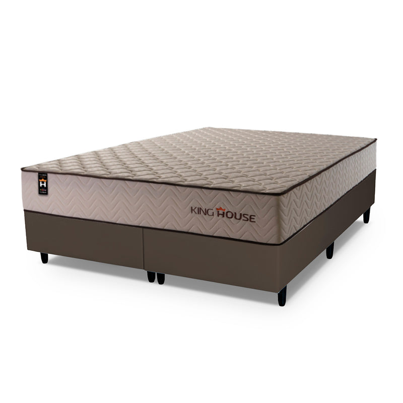 Cama Box San Diego Espuma King 193x203 Marrom Espuma D33
