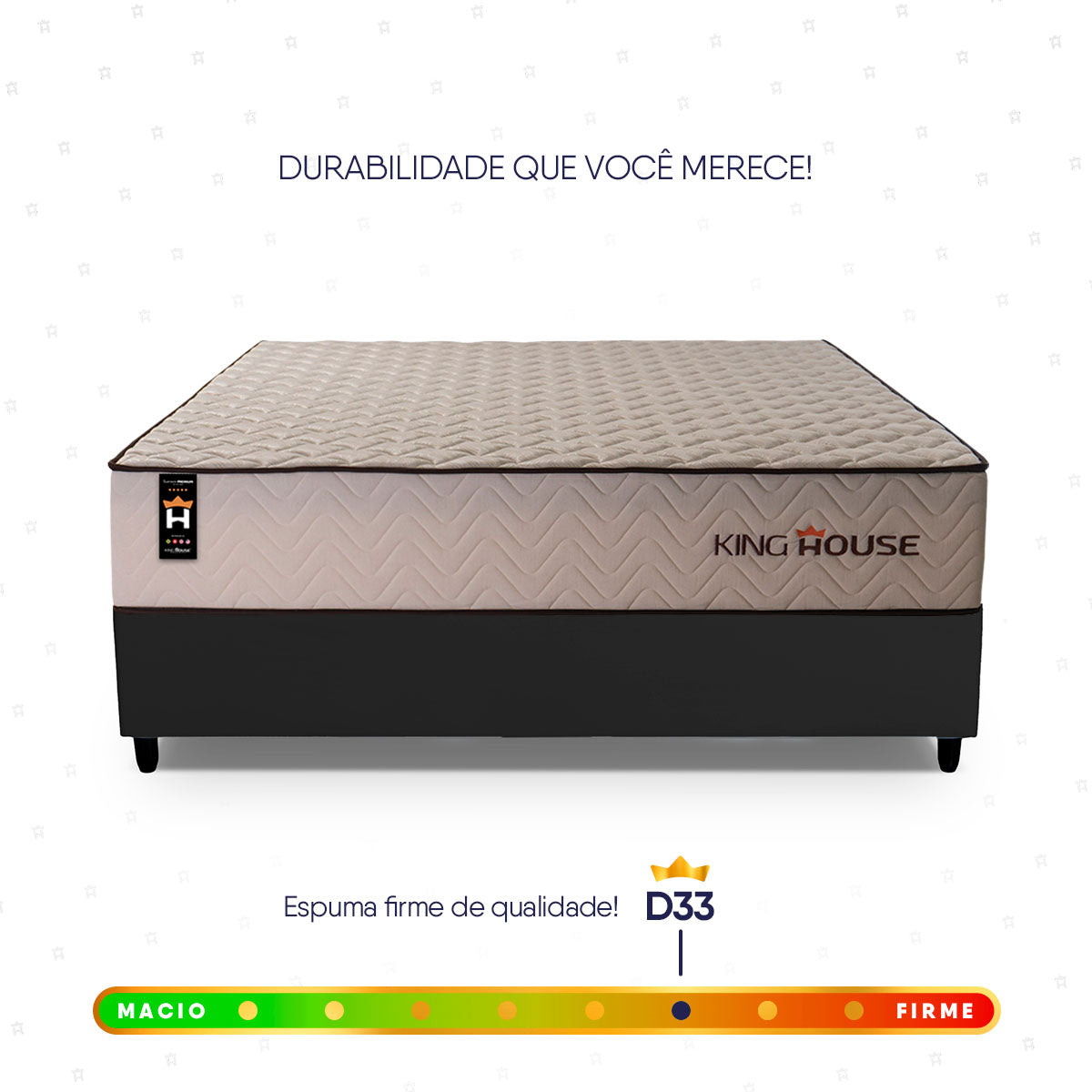 Cama Box Espuma San Diego Casal 138x188 Preto Espuma D33