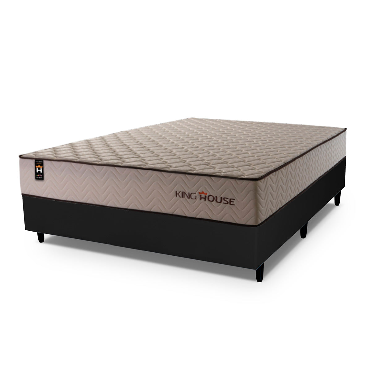 Cama Box Espuma San Diego Casal 138x188 Preto Espuma D33