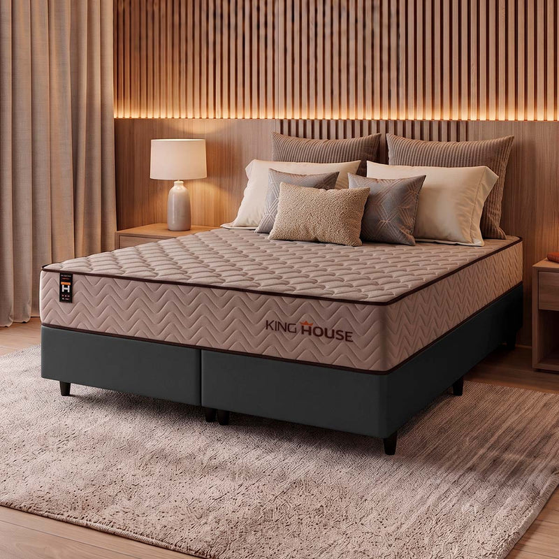 Cama Box San Diego Espuma Queen 158x198 Preto Espuma D33